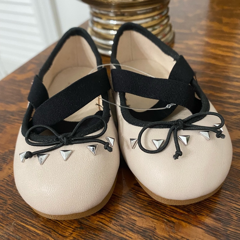 Zara Ballet Shoes With Bow Euro Sz 18 Baby US 6-9 Months, New